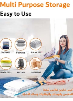 YIM-VIBEHAUS Plastic Vacuum Seal Bag Vacuum Storage Bags with Electric Pump, 15 Pack (4 Jumbo, 4 Large, 4 Medium, 3 Small) Vacuum Seal Storage Bags, Reusable Vacuum Bags for clothes, Mattress, Blanket, Duvets, Pillows, Comforters, Quilt, Travel  - Image 4