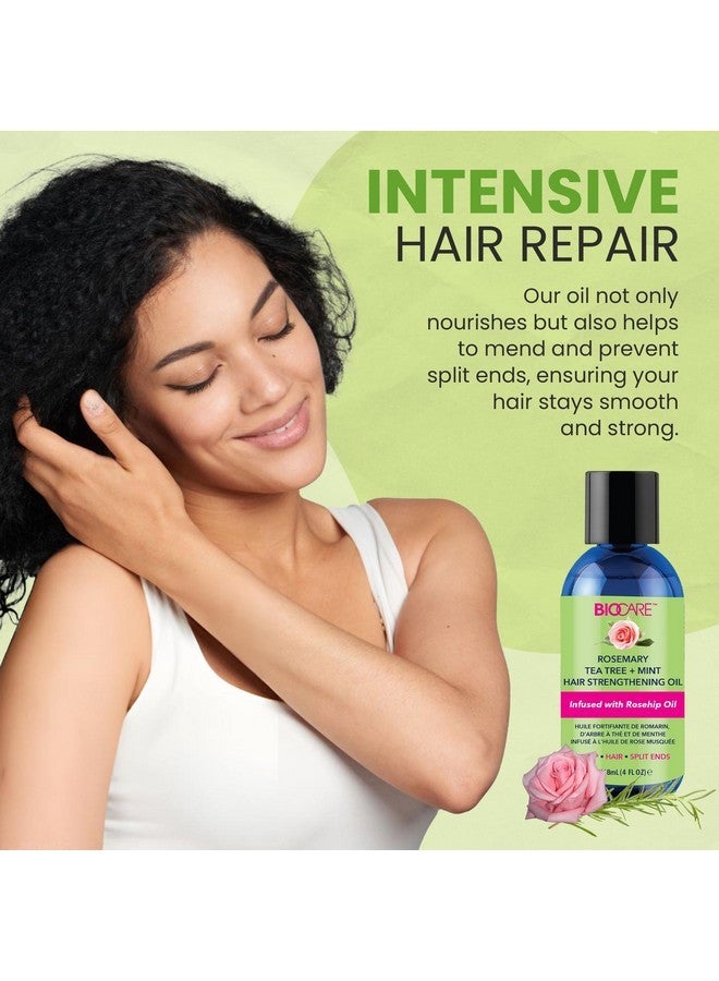 Biocare Rosemary Tea Tree + Mint Hair Strengthening Oil 4oz - Super Growth & Moisture, Essential Oils for Dry Scalp, Split Ends & Hair Growth, Scalp Stimulator, Anti-Frizz, Hair Thickening - Image 5
