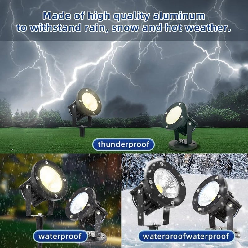 12W LED Garden Spot Light with Ground Spike - Waterproof IP65 COB Landscape Spotlight - Image 3