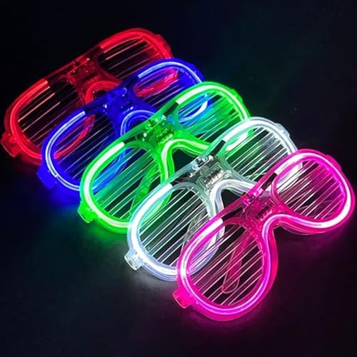 FAVELA 5 PCS LED Light Goggles For Night Party and Birthday Return Gifts For Kids| flashing light goggles | light up glasses for kids. (LED GOGGLES SET OF 5PCS) - Image 1