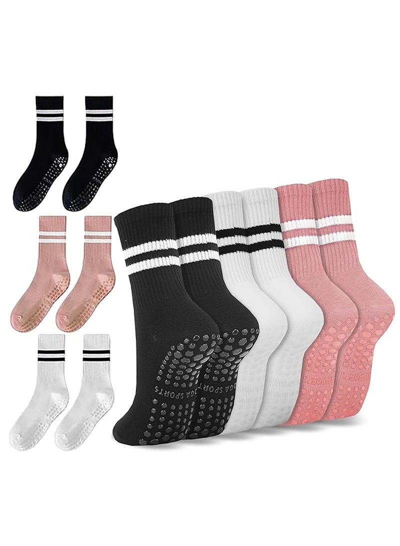 3 حزم من جوارب بيلاتيس مع مقابض, جوارب اليوغا, جوارب رياضية مانعة للانزلاق, جوارب مسامية قابلة للتنفس, لليوغا والبيلاتس والباليه والرقص والتمارين الرياضية والمستشفى - Image 1