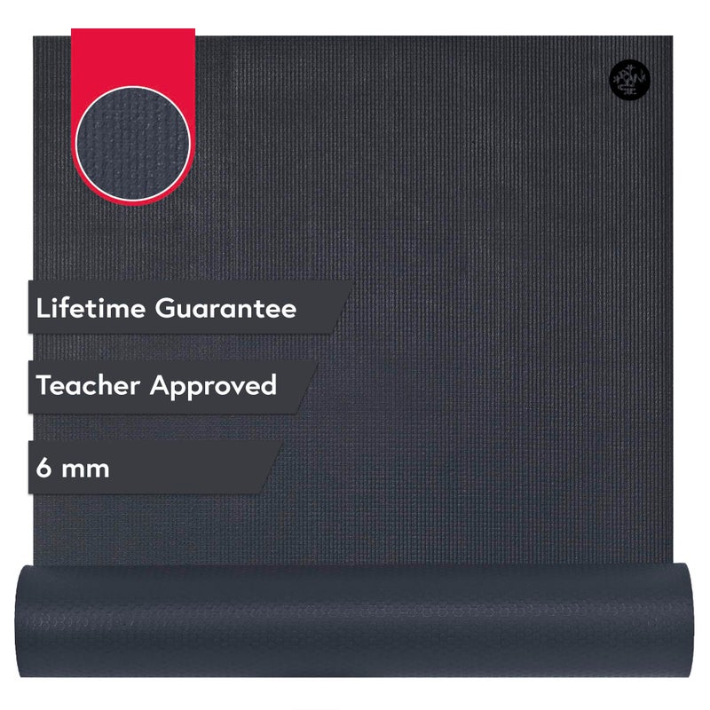 Manduka PRO Yoga Mat 71" - 6mm | Lifetime Durability | Hygienic Construction | Premium Studio Quality | Teacher Approved | 71 x 26 inches | Black Thunder - Image 1