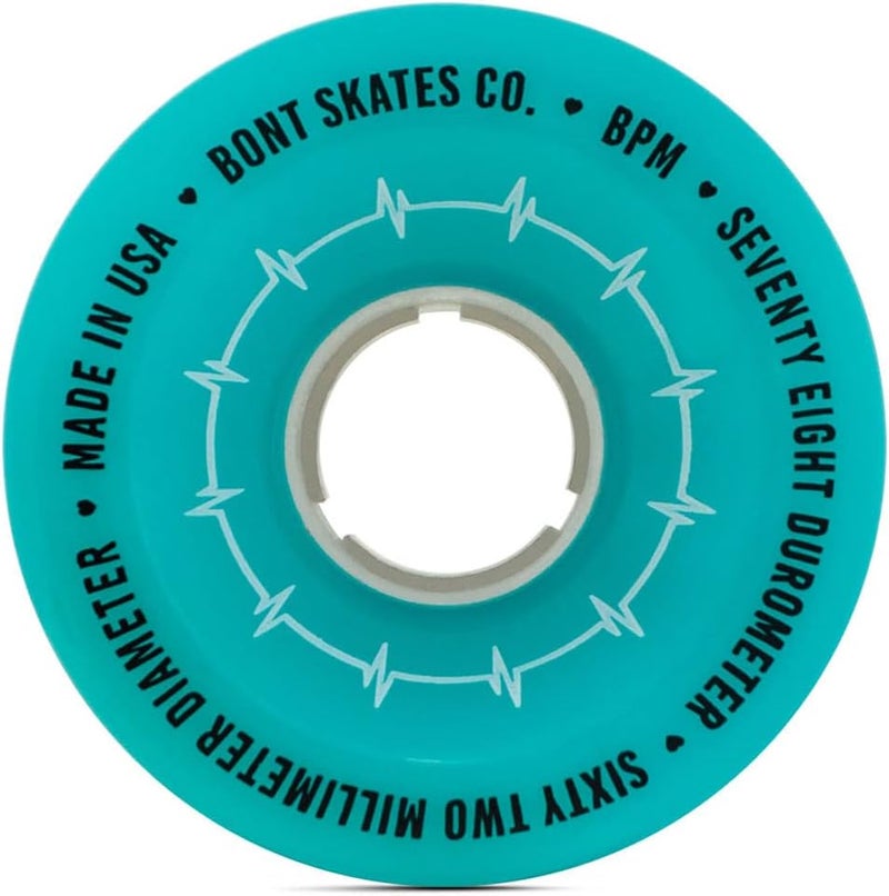 Bont Skates BPM Quad Roller Skate Outdoor Wheels - Suitable for Recreational Skating Asphalt Sidewalk Boardwalk Street - 62x35mm 78A, Made in USA (Gamma Blue - Set of 4 wheels) - Image 2