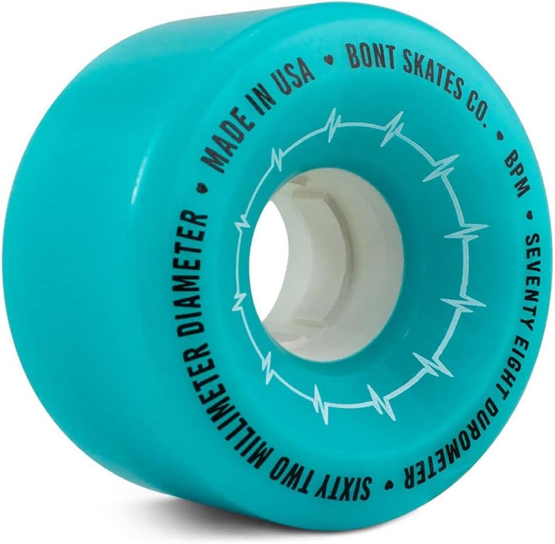 Bont Skates BPM Quad Roller Skate Outdoor Wheels - Suitable for Recreational Skating Asphalt Sidewalk Boardwalk Street - 62x35mm 78A, Made in USA (Gamma Blue - Set of 4 wheels) - Image 3