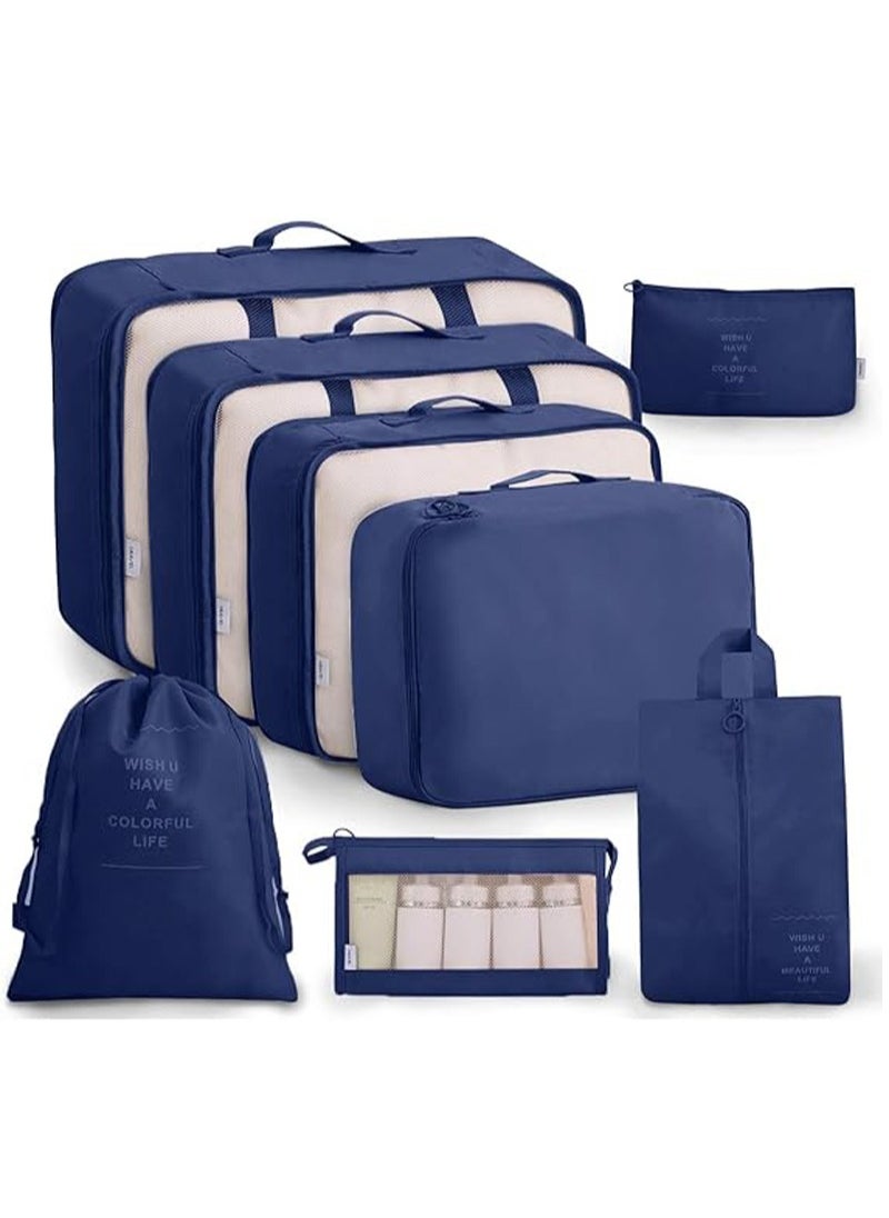 Generic 8-piece travel organizer luggage set suitable for digital toiletries and cosmetics storage bags, suitable for clothes, shoes, suitcases and travel bags  - Image 1