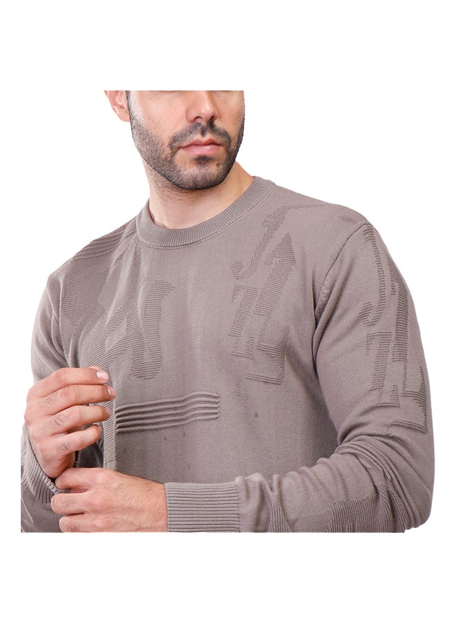 Coup - Coup Regular Fit Jacquard Pullover For Men Color Cafe - Image 1