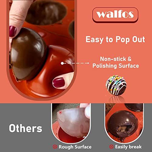 Walfos Mini 24-Cavity Semi Circular Silicone Mold, 2 Packs Half Sphere Silicone Baking Molds for Making Jelly, Chocolates and Cake - Image 2