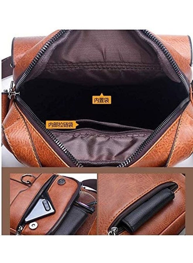 Jeep Leather Messenger Bag for Men, Small Leather Sling Shoulder Bag Messenger Pack for Men, Man Purse  - Image 3