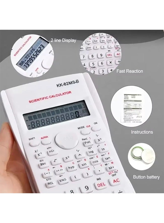 Generic Portable Scientific Calculator Small Second Generation Calculator with 240 Functions and 2-Line Screen Multi-purpose Portable Student Calculator for Math Teaching  - Image 4