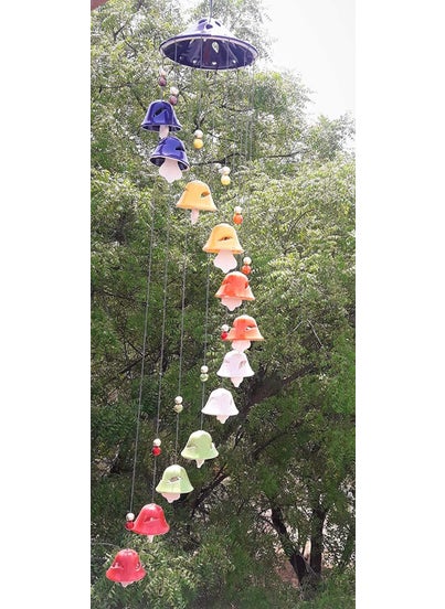 Lyallpur Stores Lyallpur Stores Ceramic Wall and Decor 12 Bells Decorative Windchimes with Great Sound Multicolour  - Image 1