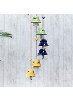 Lyallpur Stores Lyallpur Stores Ceramic Wall and Decor 12 Bells Decorative Windchimes with Great Sound Multicolour  - Image 3