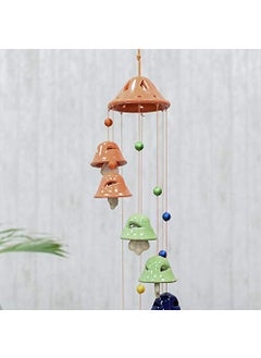 Lyallpur Stores Lyallpur Stores Ceramic Wall and Decor 12 Bells Decorative Windchimes with Great Sound Multicolour  - Image 2