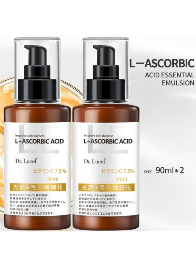 Dr. Lucel عبوتان من سيروم حمض الأسكوربيك | يثبط إنتاج الميلانين، ويحسن مظهر البشرة الباهتة، ويمنحها إشراقة ونضارة 90 مل × 2 - Image 1