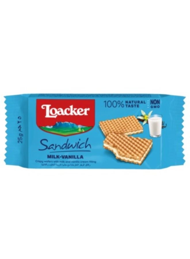 Loacker Sandwich Milk Vanilla Wafers 25g - Image 1