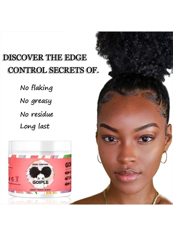 Goiple Edge Control Wax for Women Strong Hold Non-greasy Edge Control Smoother Edge Tamer, Edge Wax Styling Tamer Edge Control for Black Hair No Flaking, White Residue, Shine and Smooth 4oz (Sweet Peach ) - Image 4