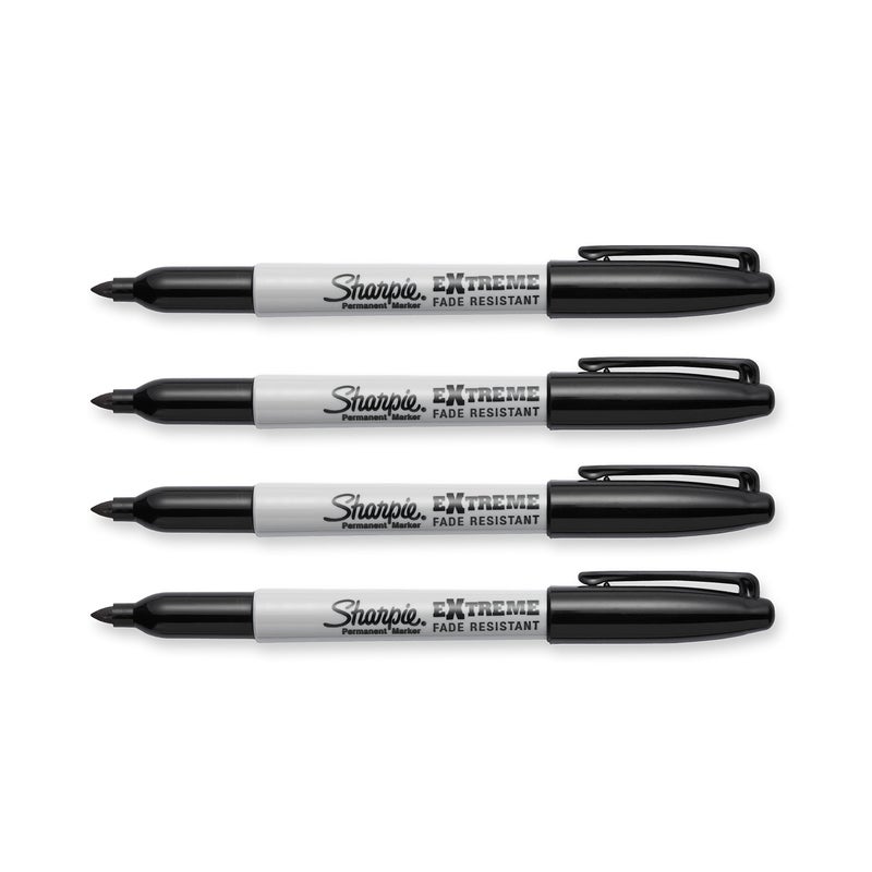 Sharpie Extreme Permanent Markers, Fine Point, Black, 4 Count - Fade Resistant Against Both Wet and Dry Outdoor Elements - Image 4