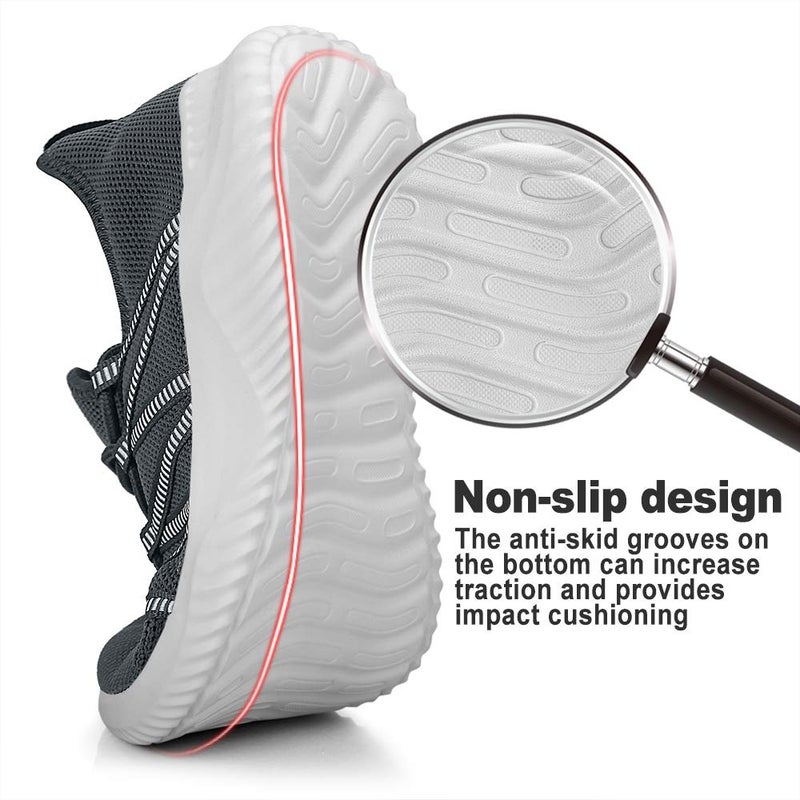 Feethit Mens Slip On Running Shoes Breathable Lightweight Comfortable Fashion Non Slip Sneakers for Men Dark Grey Size 11 - Image 3