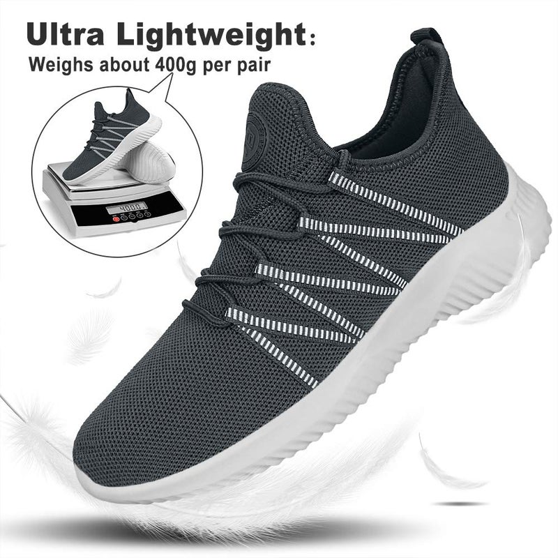 Feethit Mens Slip On Running Shoes Breathable Lightweight Comfortable Fashion Non Slip Sneakers for Men Dark Grey Size 11 - Image 5