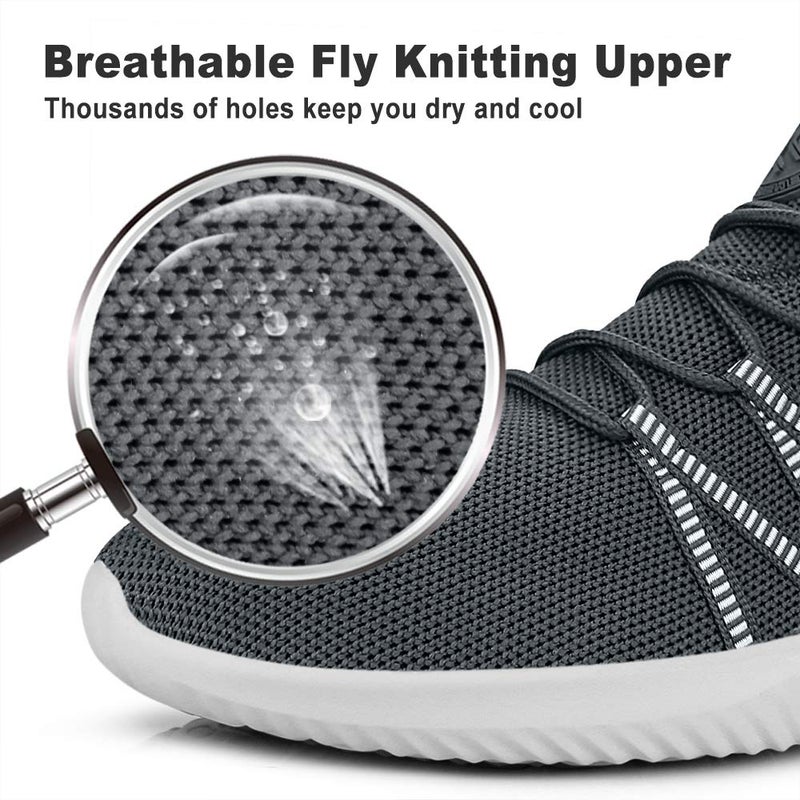 Feethit Mens Slip On Running Shoes Breathable Lightweight Comfortable Fashion Non Slip Sneakers for Men Dark Grey Size 11 - Image 4