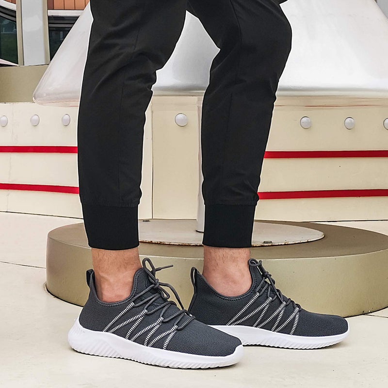 Feethit Mens Slip On Running Shoes Breathable Lightweight Comfortable Fashion Non Slip Sneakers for Men Dark Grey Size 11 - Image 2