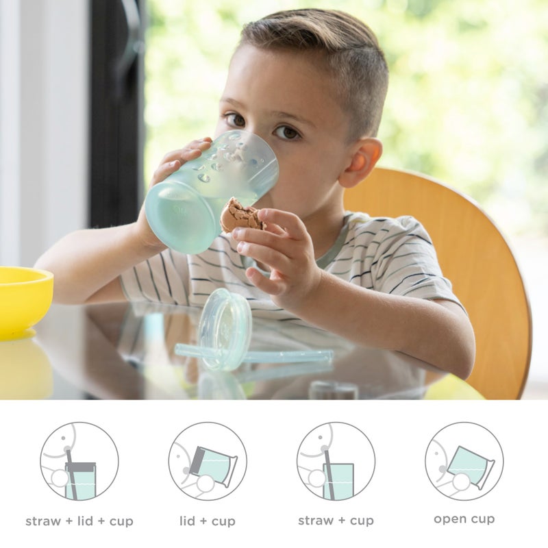 Olababy Clear View Silicone Training Cup with Straw Lid | Toddler Sippy Trainer 12mo+ | Unbreakable Water Drinking Cups for Kids 2yr+ | Baby Led Weaning & Feeding Supplies (Coral, 9 oz) - Image 5