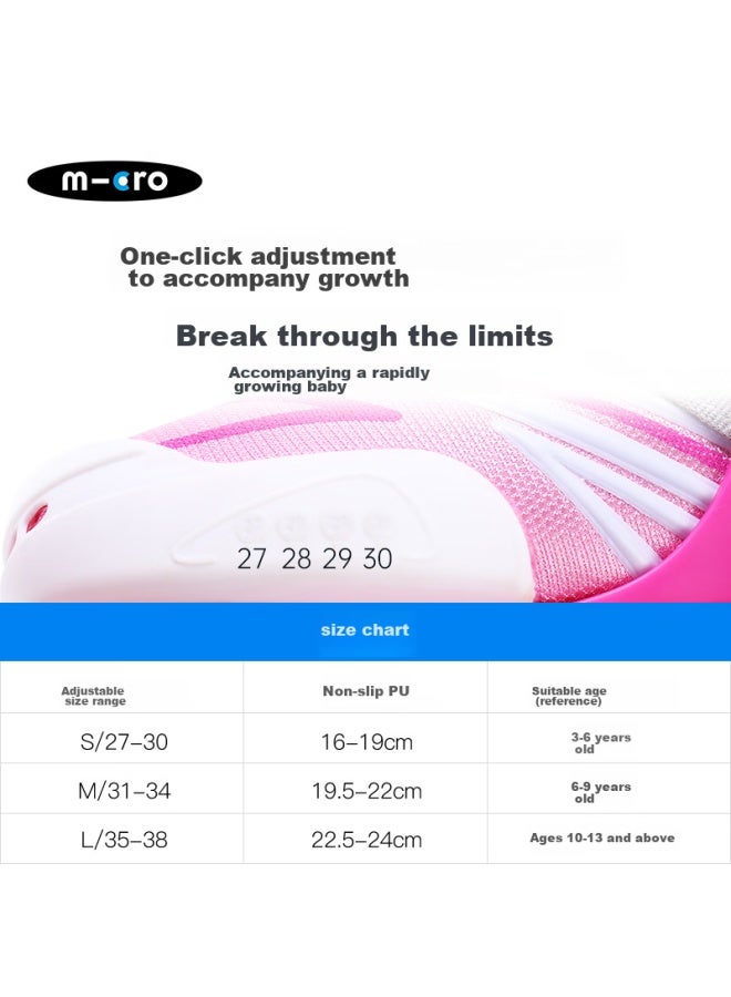 M-cro Inline Skates For Children, Boys And Girls, Micro Wheels, Roller Skates, Suitable For Primary And Secondary School Students, X3 Pink Single Shoes, Size S - Image 2