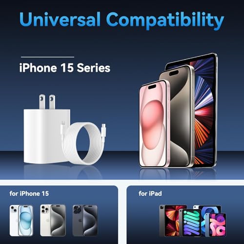 DiHines Phone 17 16 15 Charger Fast Charging Type C Chargers USB C Fast Charger Block & Phones 17 Charger Cord 6.6FT Long USB C Charging Cable for i.Phone 17/17 Pro/17 Pro Max/Air/Phone 16 15 Pro Max,White - Image 3