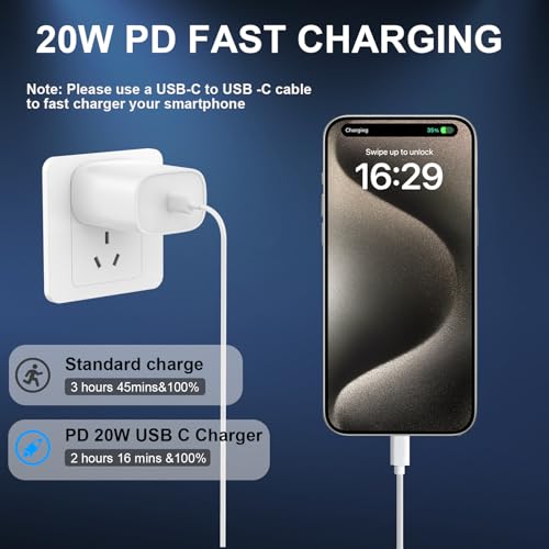 DiHines Phone 17 16 15 Charger Fast Charging Type C Chargers USB C Fast Charger Block & Phones 17 Charger Cord 6.6FT Long USB C Charging Cable for i.Phone 17/17 Pro/17 Pro Max/Air/Phone 16 15 Pro Max,White - Image 4
