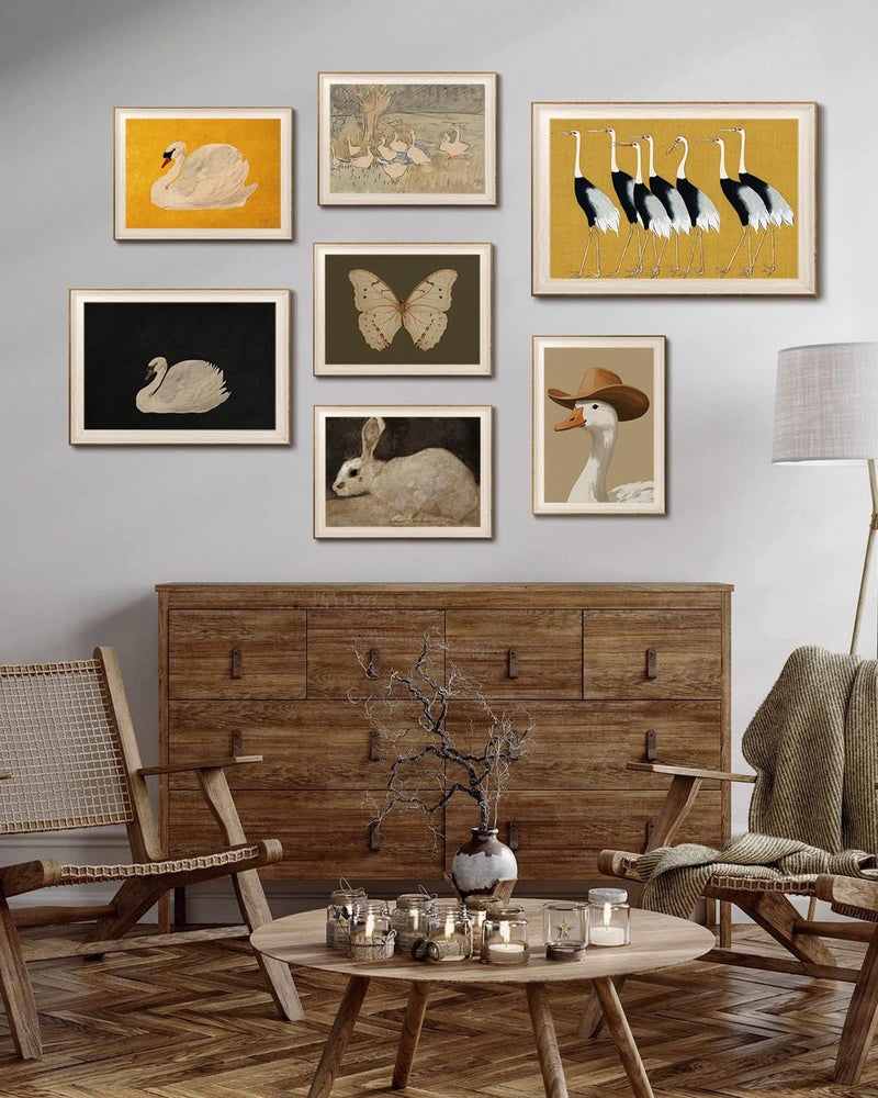 KISSFOX Framed Wall Art Vintage Wall Decor Butterfly Canvas Art Insect Pictures Moody Paintings Artwork For Living Room Bedroom Bathroom Kitchen - Image 4