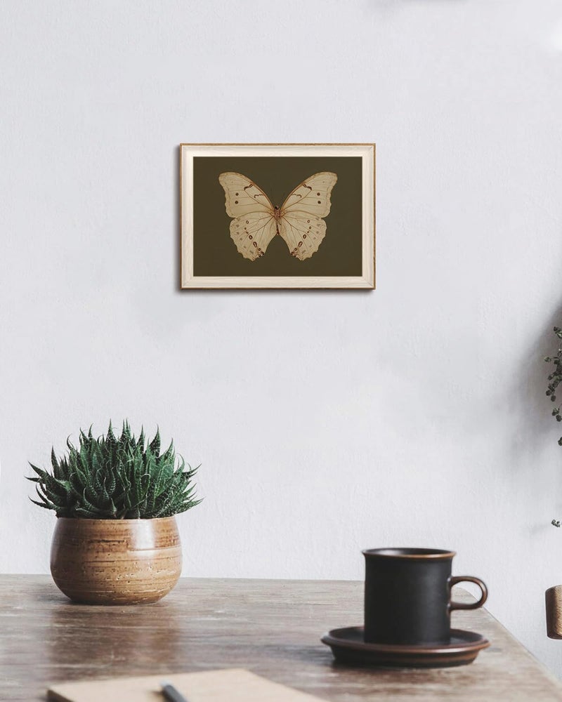 KISSFOX Framed Wall Art Vintage Wall Decor Butterfly Canvas Art Insect Pictures Moody Paintings Artwork For Living Room Bedroom Bathroom Kitchen - Image 3