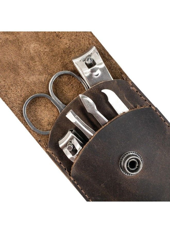 Hide & Drink - Soft Leather Double Nail Clipper Case Beauty & Personal Care Commuter & Nomad Gift Grooming Case Home & Travel Essentials Handmade Includes 101 Year Warranty :: Bourbon Brown - Image 1