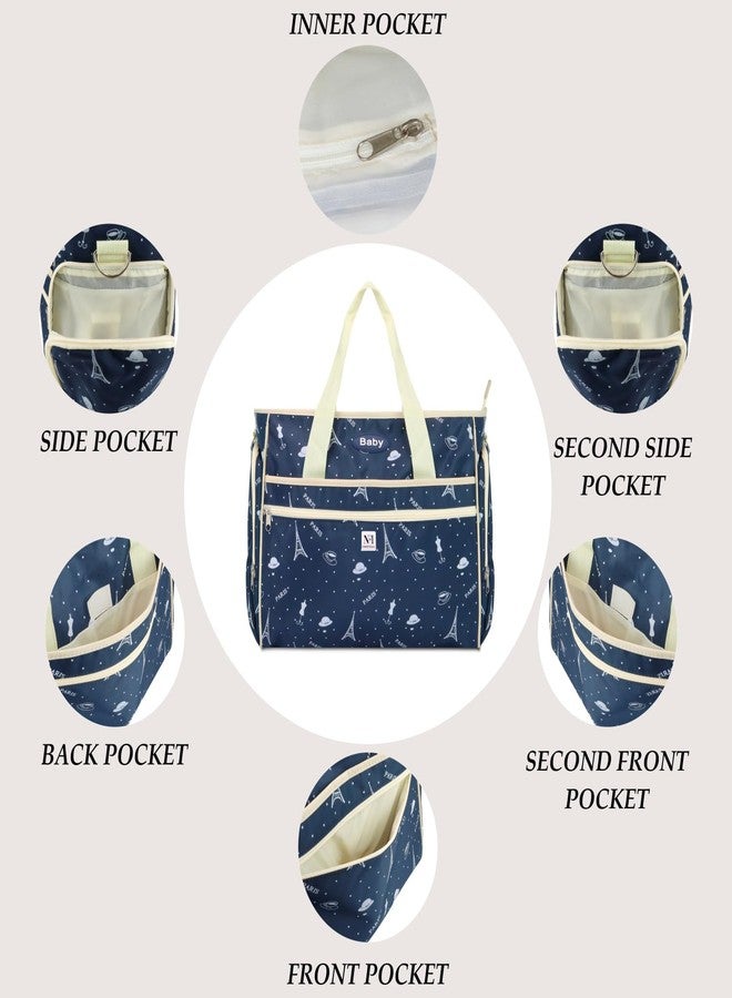 NFI essentials Newborn Baby Diaper Changing Mother Bag Baby Things Carry Bags for Mothers Maternity Hospital Bag for Mom and Baby Daiper Bags (Navy Blue) - Image 3