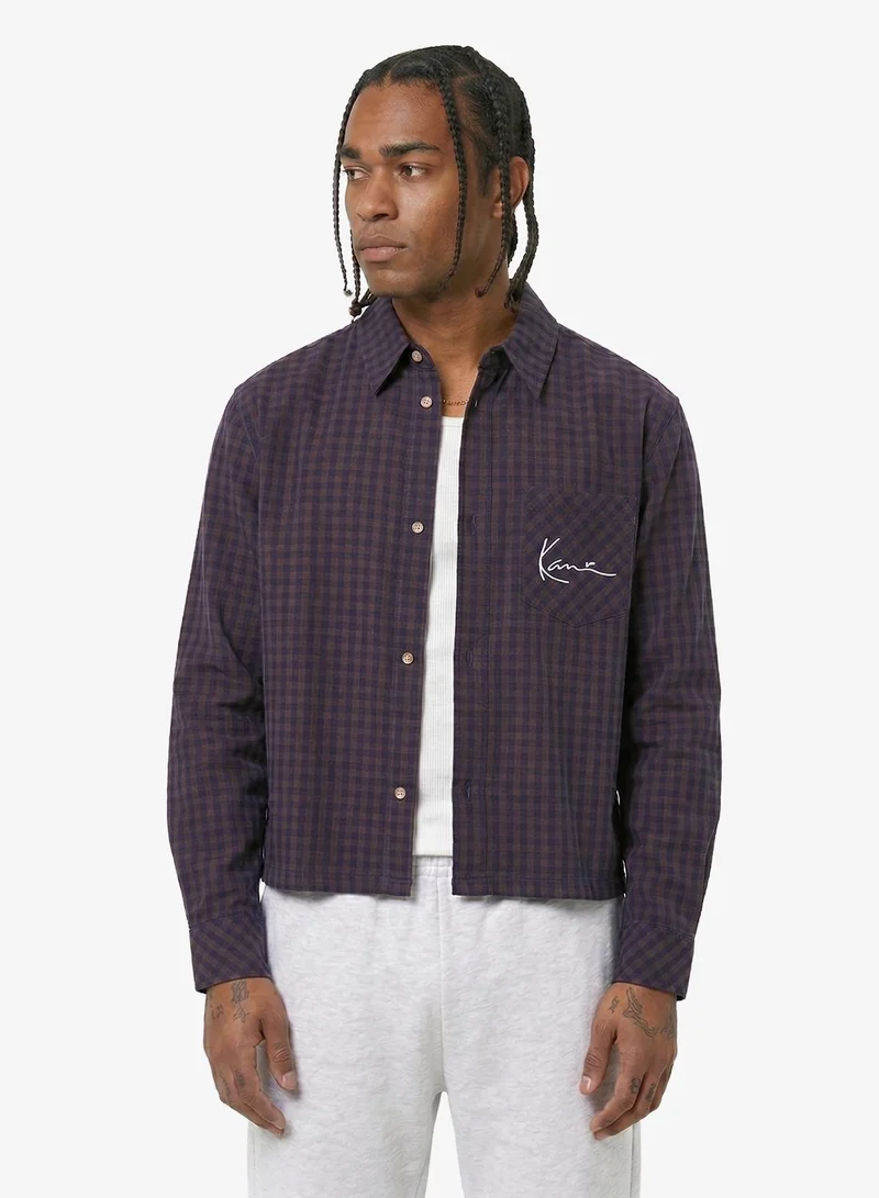 كارل كاني قميص كاروهات بتصميم مربع