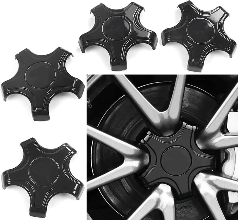 ATAIRSOFT 4PCS Aero Wheels Cap Kits Hubcaps Cover Wheel Center Cap Kits Compatible for Tesla Model 3 Original 18 inch Rims Accessories Gloss Black with White T Logo