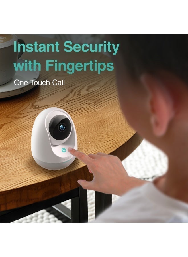 Botslab C222 Indoor Cam 2K Smart Home Security Camera, 360° View, Wi-Fi Connectivity, Human & Motion Detection, Night Vision Baby Monitor, Works with Google Assistant, White - Image 4