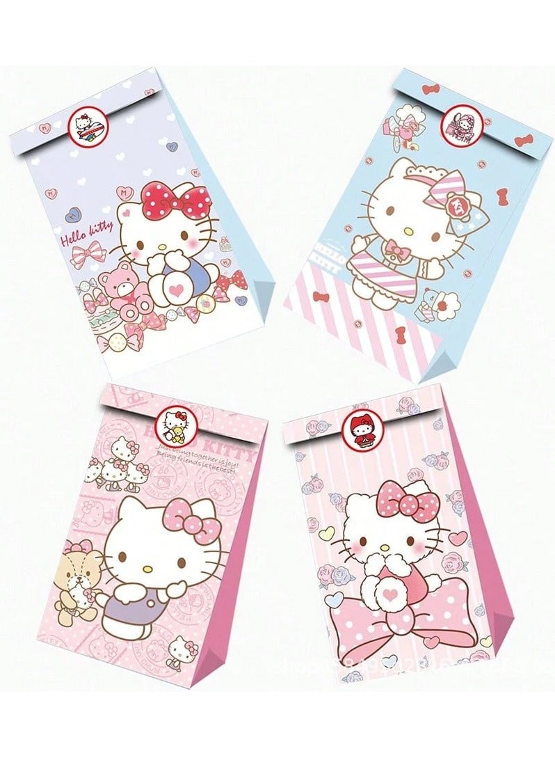 اكياس توزيعات بتصيم هيلو كيتي ١٢ كيس مع ملصقات للاغلاق  بتصاميم هيلو كيتي مختلفه مناسب لحفلات و هدايا اعياد الميلاد و الحفلات ذات الطبع الخاص - Image 5