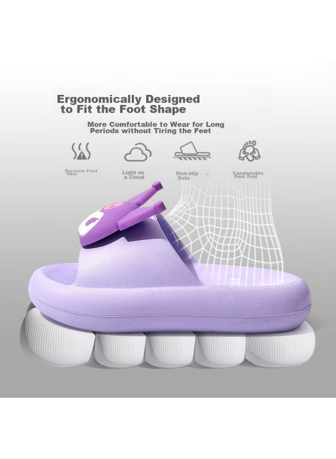 Daddy Pig Zhubaba Children's Slippers, Girls' Summer New Style, Indoor Non-slip, For Ages 6-12, Sanrio Baby Parent-child Slippers, Purple, Size 38 - Image 4