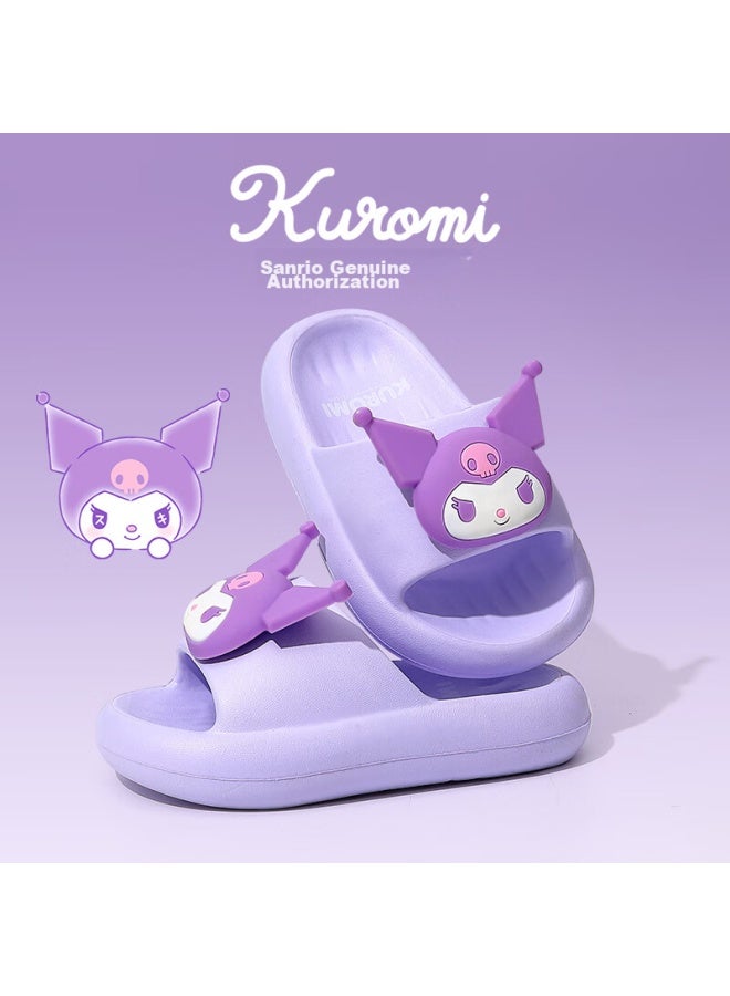 Daddy Pig Zhubaba Children's Slippers, Girls' Summer New Style, Indoor Non-slip, For Ages 6-12, Sanrio Baby Parent-child Slippers, Purple, Size 38 - Image 1