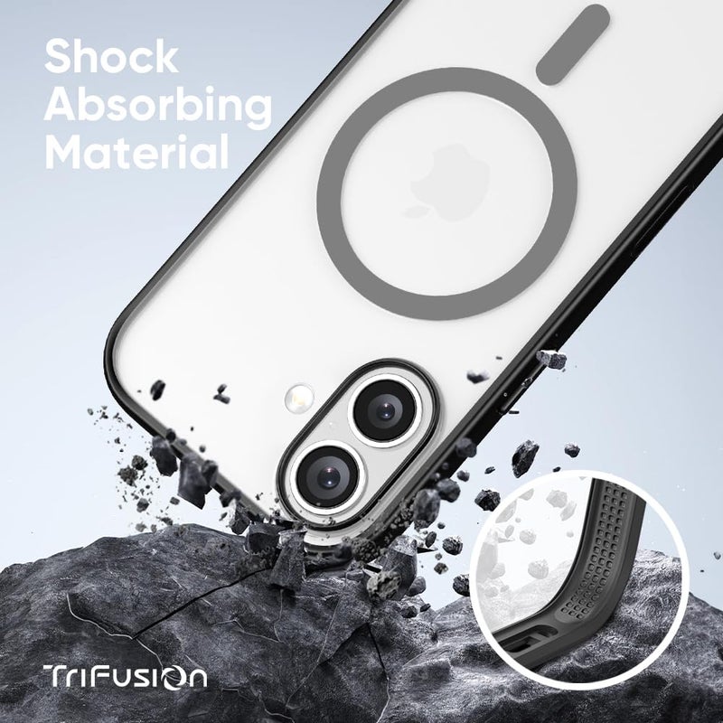FLOLAB حافظة FLOLAB Surtect Tri-Fusion مغناطيسية لجهاز iPhone 17 تصميم نحيف واقي متوافق مع Magsafe بدرجة عسكرية - أسود غير لامع شفاف - Image 2