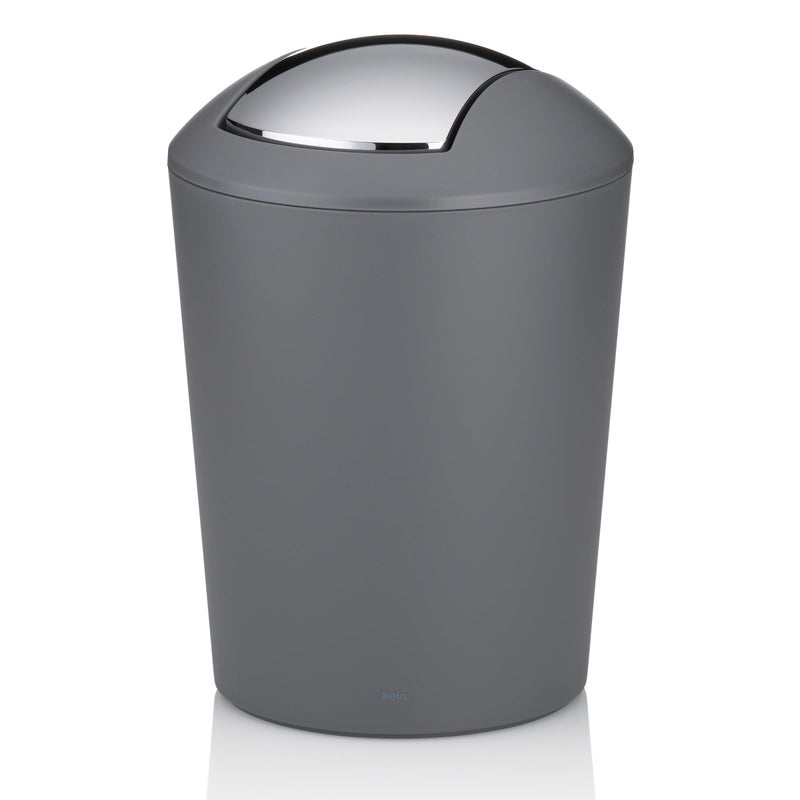 Kela cosmetic bin grey 17l mini waste bin bathroom with swing lid plastic MARTA small table waste bin grey matt