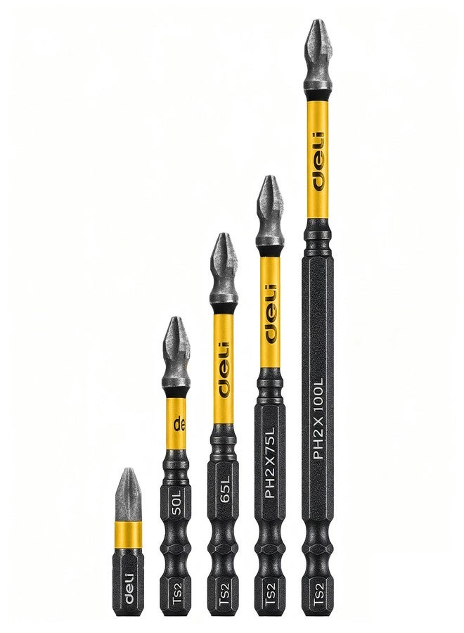 ديلي DELI 5 قطع رؤوس مفكات براغي فيليبس نانو مطلية بالصنفرة مقاس 1 بوصة 2 بوصة 2.5 بوصة 3 بوصة 4 بوصة - Image 1