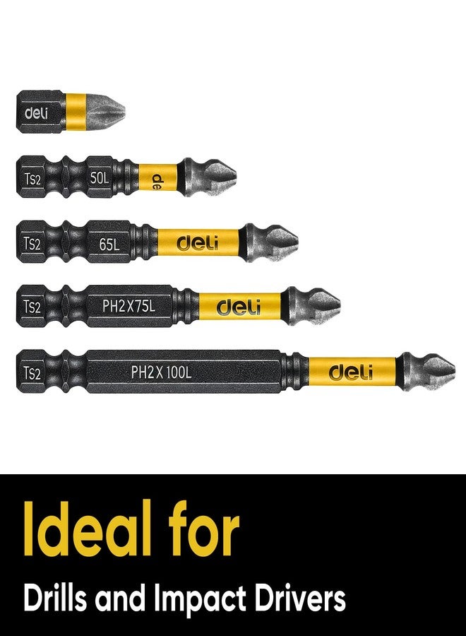 ديلي DELI 5 قطع رؤوس مفكات براغي فيليبس نانو مطلية بالصنفرة مقاس 1 بوصة 2 بوصة 2.5 بوصة 3 بوصة 4 بوصة - Image 5