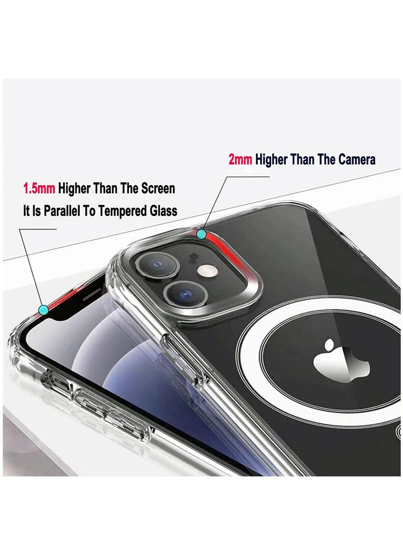 Raxoom - Apple iPhone 14 Pro Clear MagSafe Case Transparent Magnetic Shockproof Cover Wireless Charging Compatible 6.1 Inch Clear - Image 1