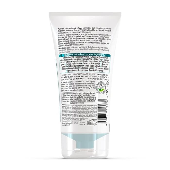 dr.organic Dr Organic Skin Clear Deep Pore Charcoal Face Mask 100ml - Image 4