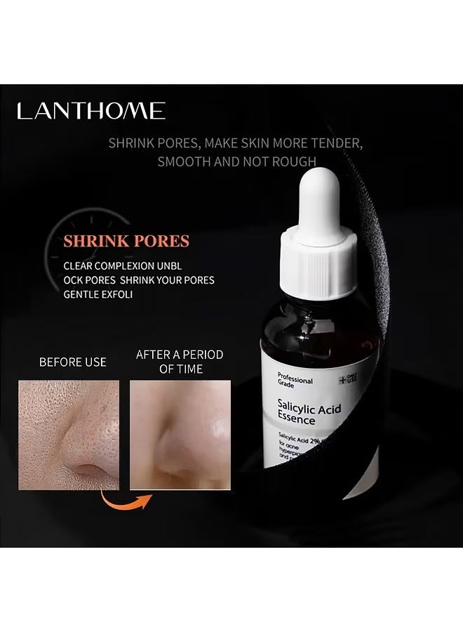 Lanthome Salicylic Acid Essence-Salicylic Acid 2% Solution for Acne Hyperpigmentation and Premature Aging，Blackhead and Open Pores, Reduces Excess Oil and Bumpy Texture, Acne Prone and Oily Skin for Women and Men 30ml - Image 5