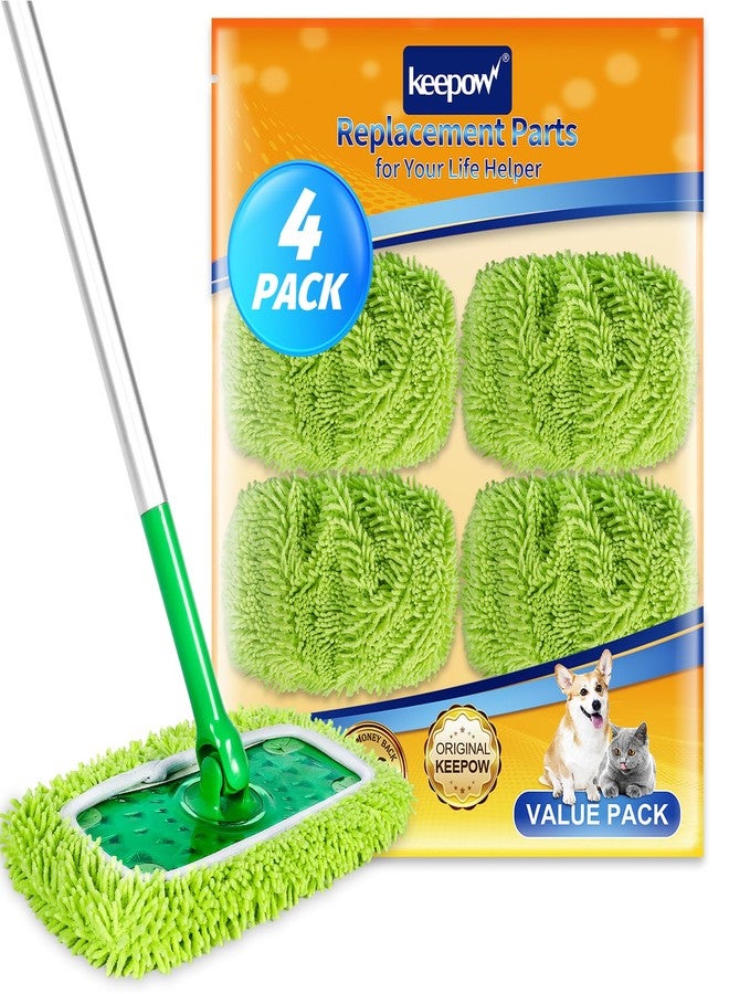 KEEPOW Reusable Mop Pads Compatible with Swiffer Sweeper Mop, Microfiber Dry Sweeping Cloths, Washable Wet Pads Refills Mopping Cloth Refills for Hardwood Floor Cleaning, 4 Pack - Image 1