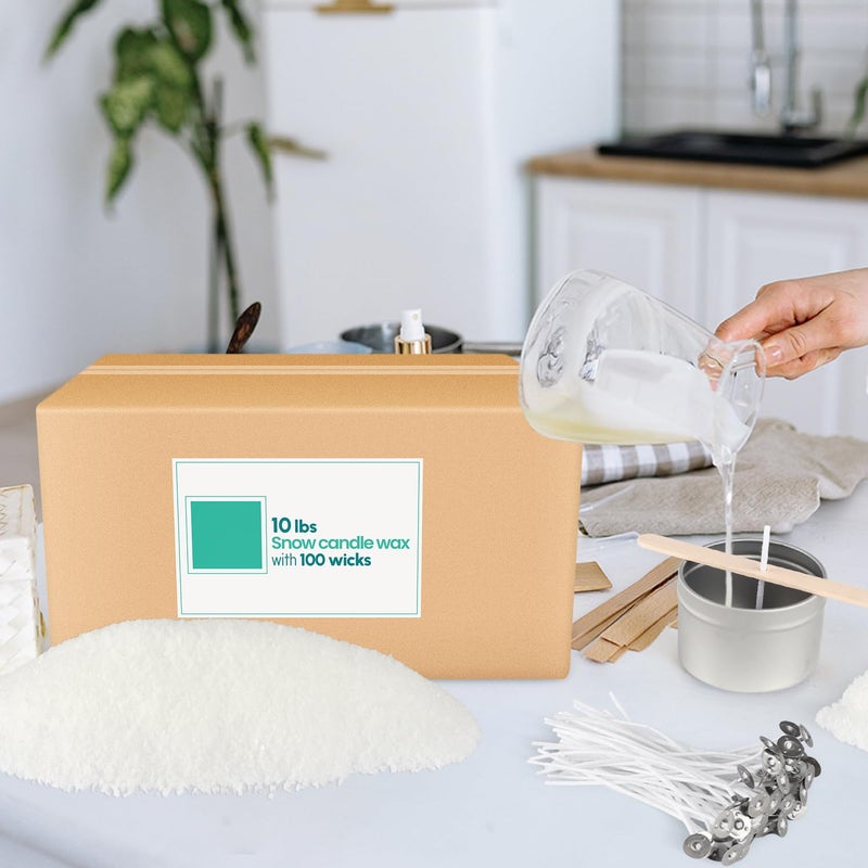 CLTNIKET 10LB Natural Pearled Candle Making Kit with 100 Cotton Wicks Reusable and Refillable Pearled Candles for DIY Sand Candle Making - Image 2