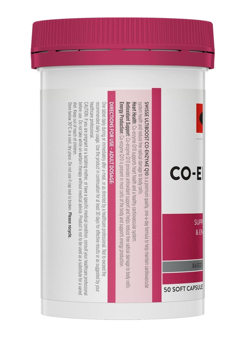 Swisse - Ultiboost Co-enzyme Q10, Supports Heart Health And Energy Production 150 Mg 50 Capsules - Image 1