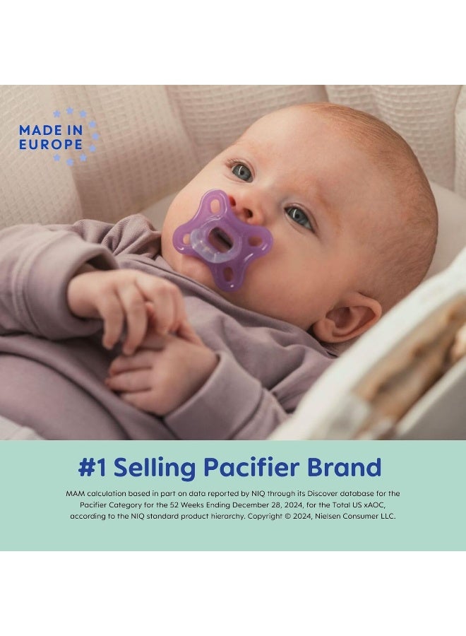 مام Comfort Pacifiers, Newborn Pacifiers, 2 Count (Pack of 1) - Image 2