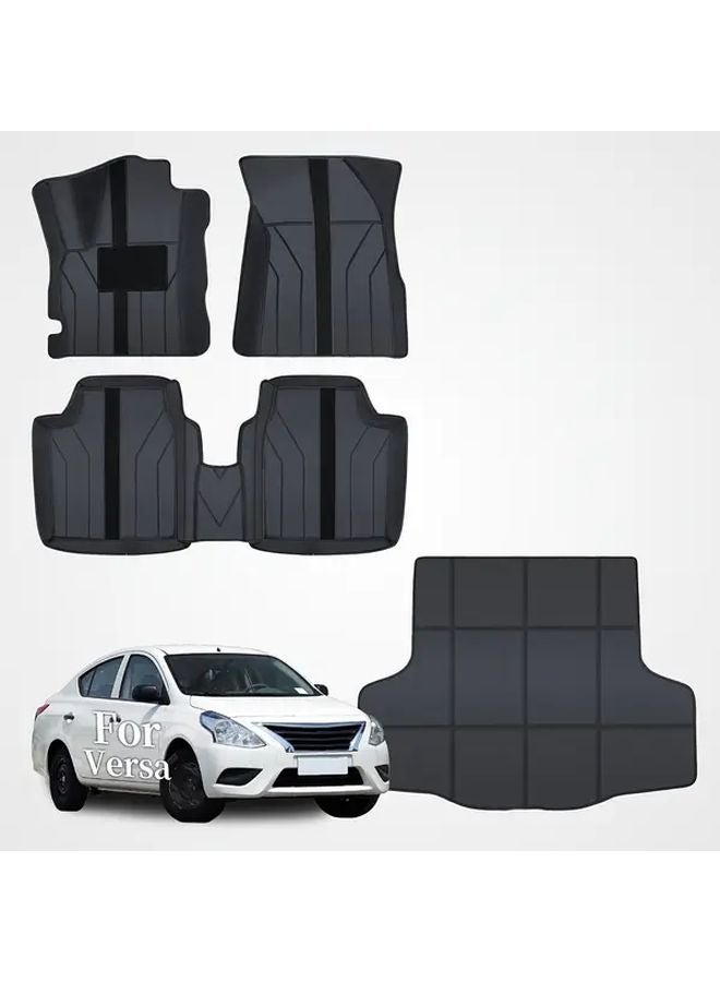 Nissan Versa Sunny 2011 2018 Trunk Mat Black Faux Leather Left Hand Drive - Image 1